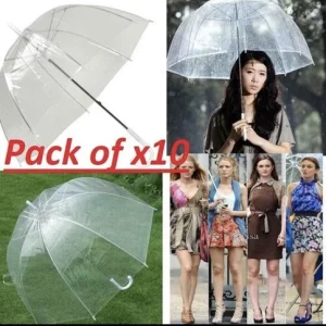 10 x Set Rain Umbrellas Dome Birdcage Transparent PVC Wedding Brolly Clear