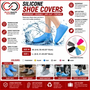Reusable Silicone Shoe Covers Overshoes Waterproof Boot Protector Kids & Adult
