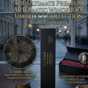 Luxury Windproof Automatic Umbrella – 12 Double Ribs, Auto Open Close, Gift Box